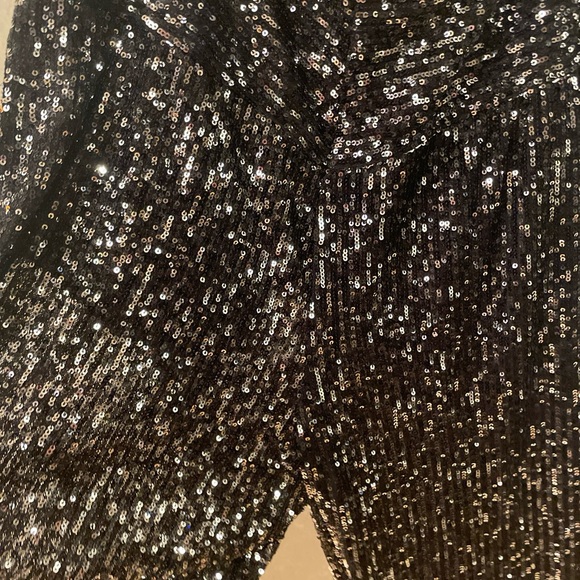 zara black sequin pants sz XL - Picture 5 of 11